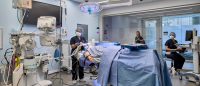 Anesthesia students in the simulation operating room.